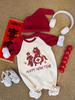 Trendy Year of the Horse New Year Red Sweatshirt for Family Portraits - Parent-Child Outfits for Family of Three or Four