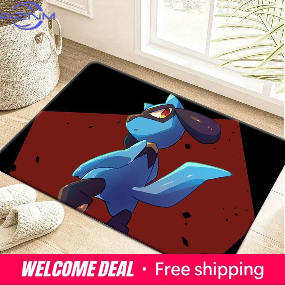 Pokemon Riolu Cool Action Print Non-Slip Doormat, Absorbent Floor Mat for Home Decor 40cm x 60cm