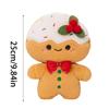 Kawaii Christmas Gingerbread Man Plush Toy Soft Gingerbread Man Stuffed Plushie with Strawberry Christmas Gift for Kids Adults