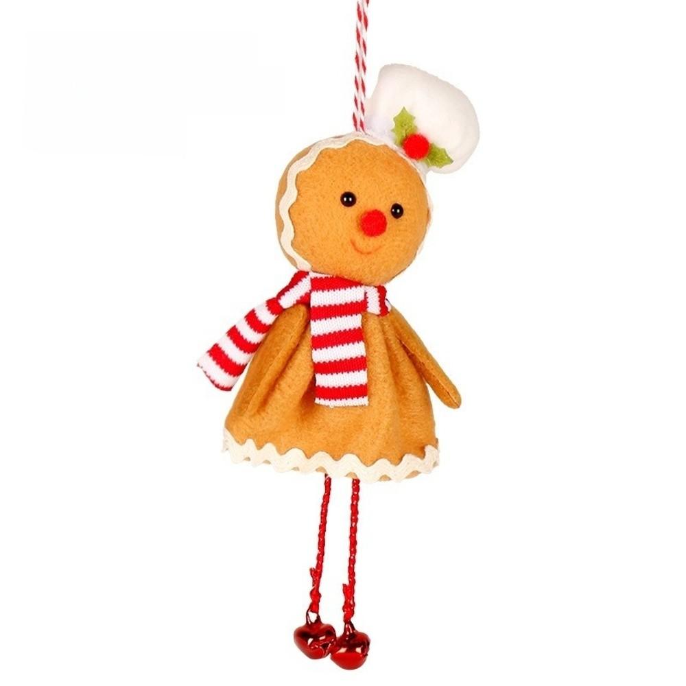 Cute Gingerbread Man Christmas Tree Ornament Non-woven Handmade Xmas Decorations Small Kid Gift Hanging Pendant