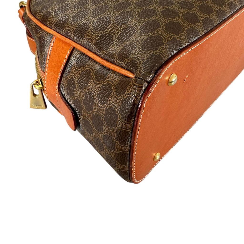 Celine Macadam Handbag Brown Women Mini Boston Used