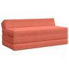 Folding Sofa Bed Red Orange 120 X 60 X 49 Cm Fabric