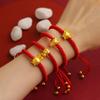 Long-lasting Sand Gold Zodiac Red Rope Bracelet - Chinese Style Couples & Besties Dragon Year Accessory