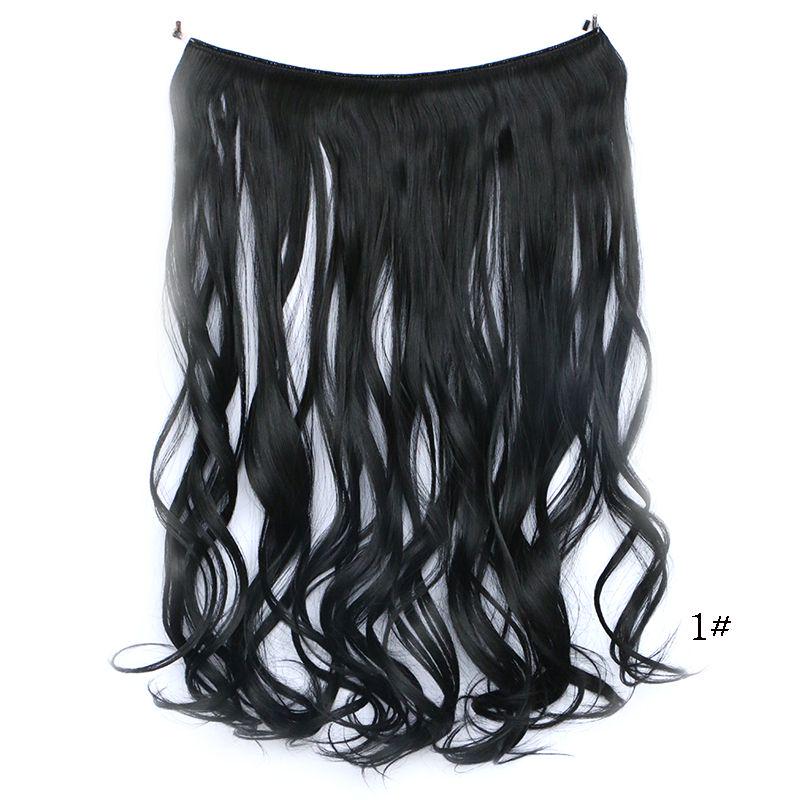 

Наращивание волос Женские Волнистые Длинные Высокотемпературное волокно Синтетический парик 45см 1#