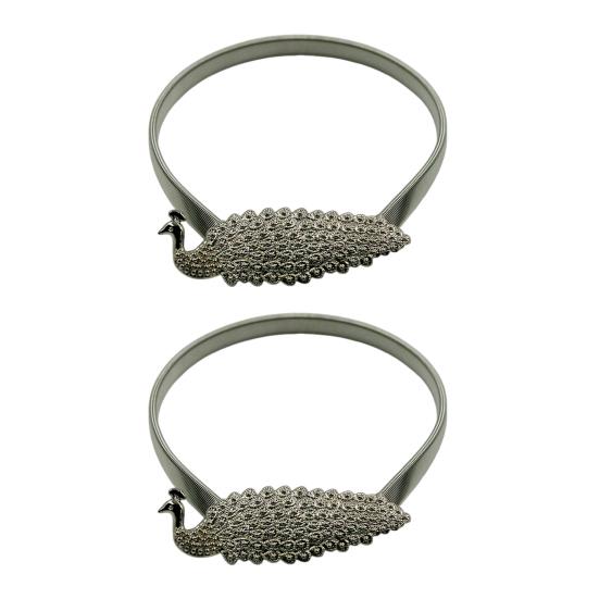 1 Pereche Prindere Perdea cu Arc Metal Sculptat Elan Păun Frunză Pană Decorativ Draperie Suport Perdea de Fereastră Accesorii Perdea