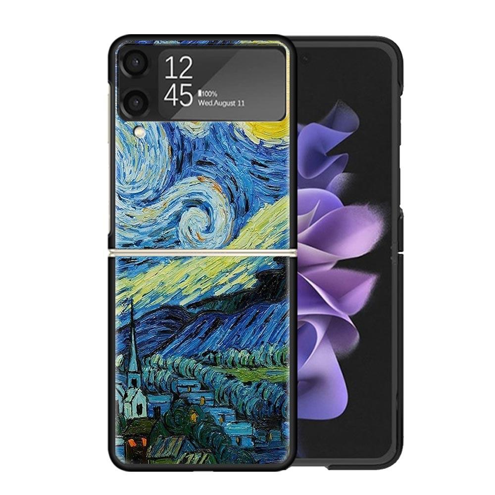 Van Gogh Oil Art Painting Cases For Samsung Galaxy Z Flip 4 5 6 7 3 Z Flip7 Flip6 Flip4 Flip5 Flip3 5G Hard Shockproof Fundas Co