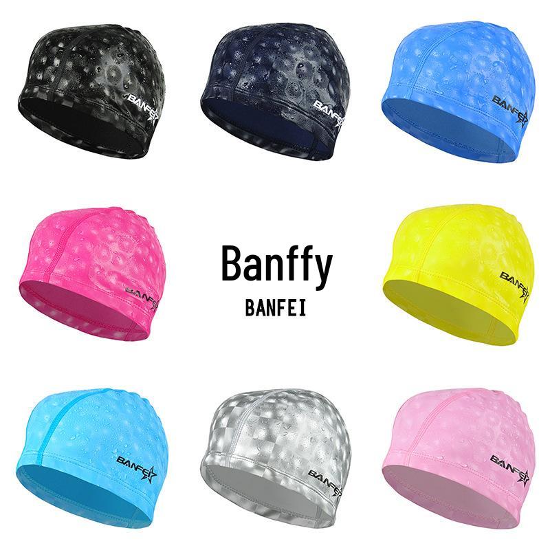Banfei Glitter PU Swim Cap: Colorful, Comfortable & Waterproof for Adults