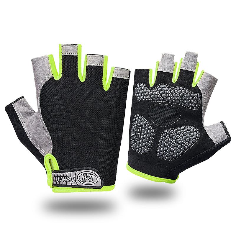 Cycling men's half finger sports fitness women's summer thin outdoor spinning bicycle non-slip dew finger shock absorption and breathability