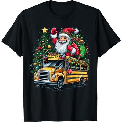 Christmas Tree School Bus Driver Costume Adults And Kids T-Shirt
