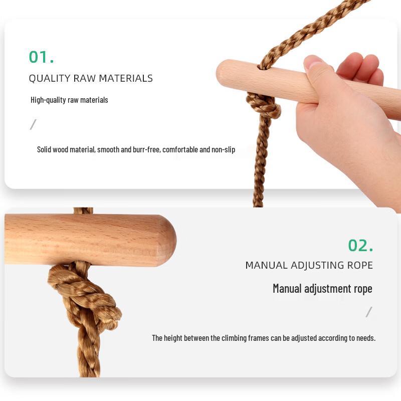 Kids Outdoor Wooden Climbing Rope Ladder