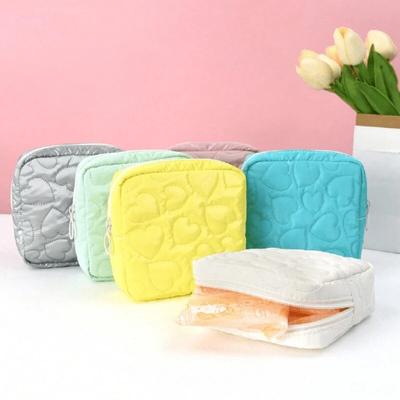 Sac à cosmétiques imperméable et brillant en PU couleur bonbon, pochette de maquillage, rouge à lèvres, sac de rangement pour écouteurs, organisateur de serviettes hygiéniques pour femmes