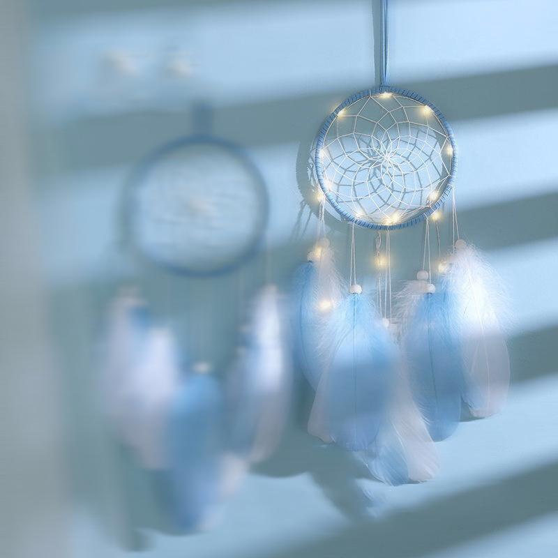 Home Decoration Girl Heart Room Pendant Simple Dream Catcher Small Night Light Handmade Lovely Birthday Gift Wedding Decoration