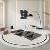 Minimalist Bedroom Decor Black White Carpet Fluffy Soft Carpets for Living Room Home Plush Floor Mat Large Area Lounge Round Rug