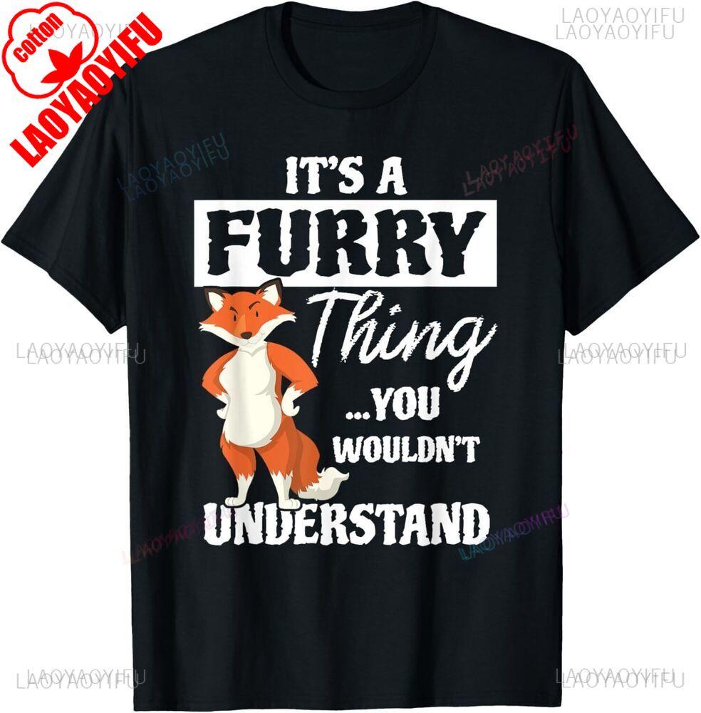 Furry Fandom Furries Shirt Cute Animal Cosplay Costume Gift Unisex Cotton TShirt Summer Unisex Oneck Shortsleeve Ropa Hombre S