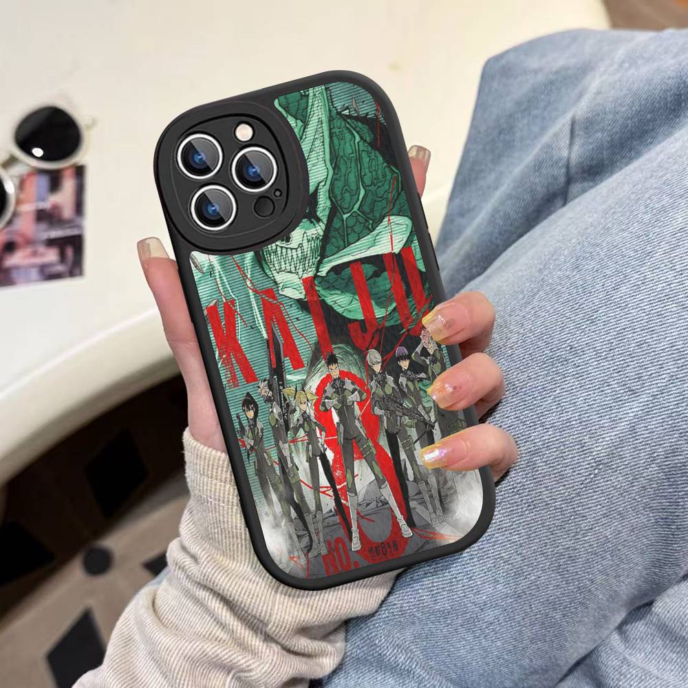 Classic Anime K-kaiju No8 Leather Phone Case For IPhone 16 15 14 13 12 11 Pro Max Plus Shockproof Cover
