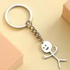 Lustiger Doodle Edelstahl Schlüsselanhänger Mittelfinger Strichmännchen Anhänger Schlüsselring Hip Hop Auto Tasche Schlüsselanhänger Schmuck Paargeschenk