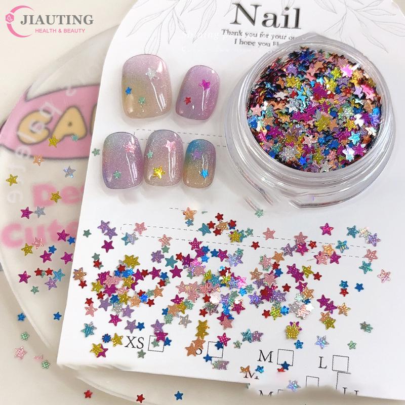 1box Size Mixing Sparkling Star Nail Glitter Sparkling Pentagram Nail Decor Nail Salon Design Cute Accessori DIY Nail Art Design
