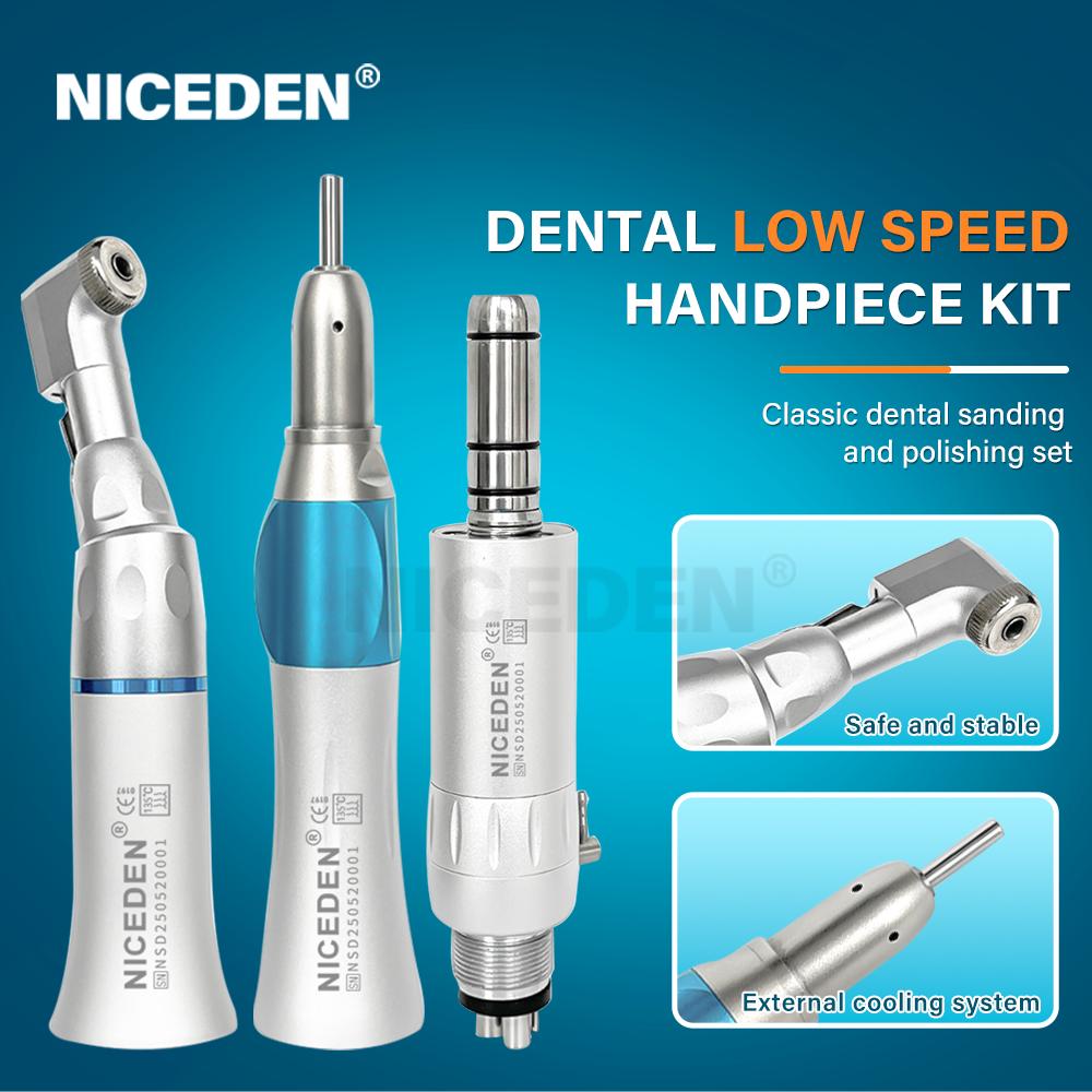 NICEDEN Dental Straight Nose Cone Low Speed Handpiece Straight 203C External Water E-type Straight Handpiece Dentistry Equipment