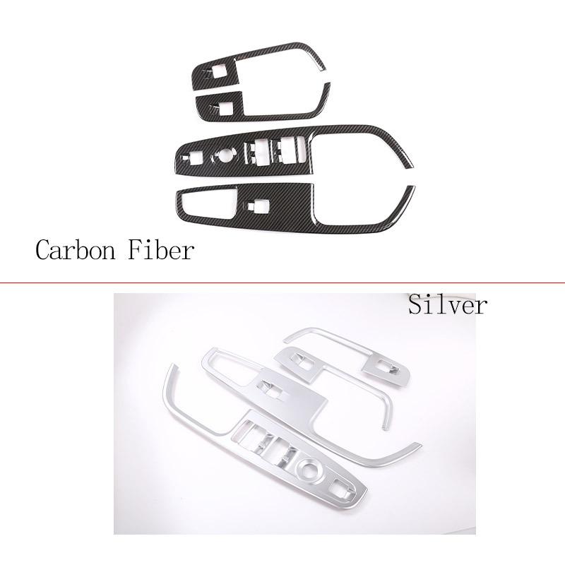 For Alfa Romeo Stelvio 2017- ABS Carbon Fiber Window Lift Button Frame Cover Sticker Car Accessories For Left Hand Drive