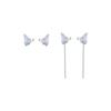 Super fairy diamond-set purple butterfly long fringed ear clips, niche design, no ear piercings, ear bone clips, personalized temperament earrings.