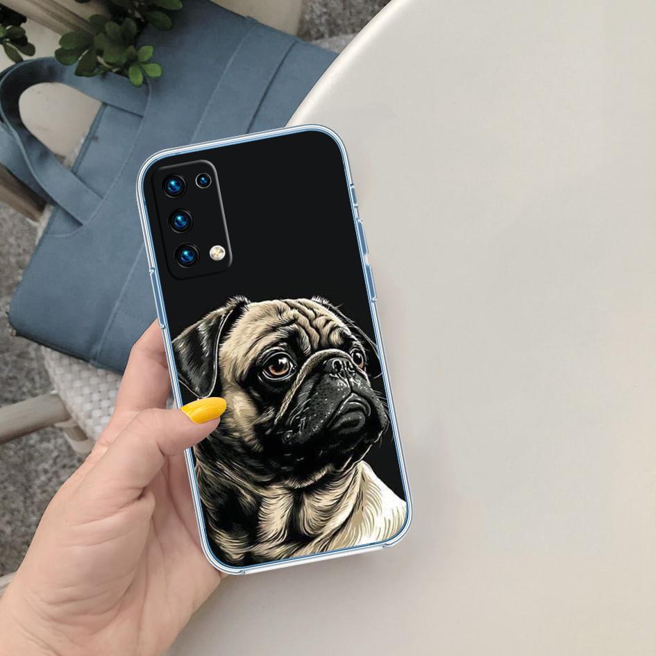 MY6 Cute Pug Dog Transparent Phone Case for Motorola Moto G40 G04 G05 One Ace Action Fusion + Plus Hyper Macro Vision Zoom