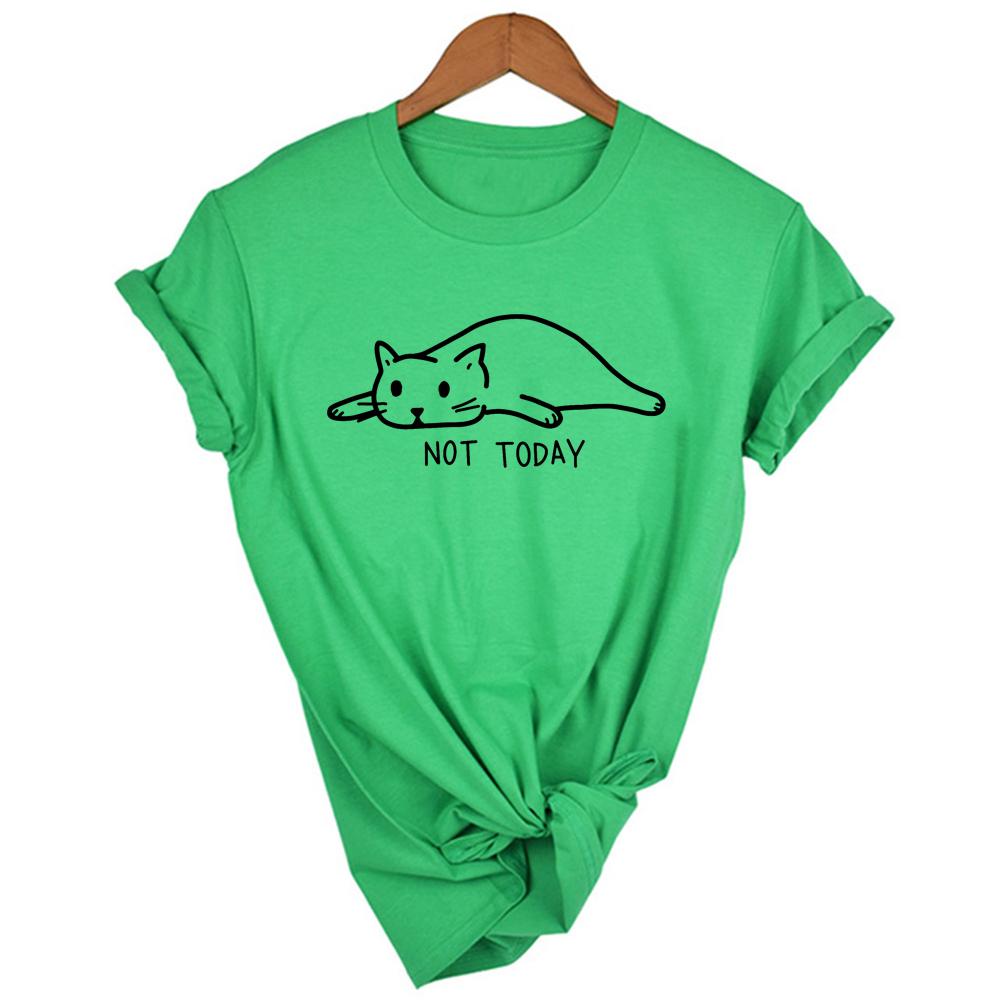 Cat Not Today Tshirt Women Graphic Tees Women Funny T Shirt Women Top Tee Shirts Femme