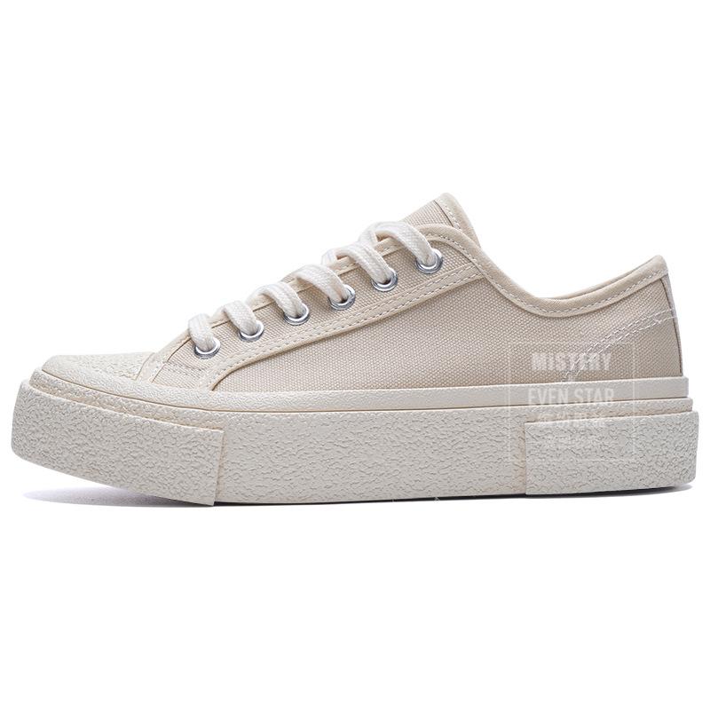 Hot sale spring new crooked brand geometric multi-layer retro canvas shoes 1301