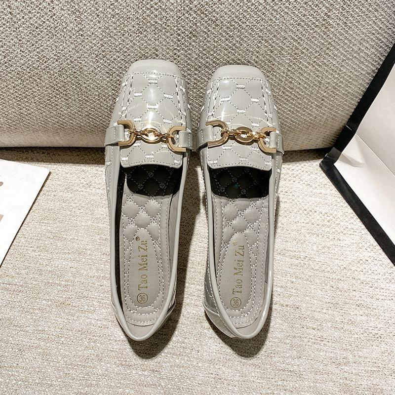 Moda 2025 Nowe Luksusowe Damskie Płaskie Buty Kwadratowy Nosek Płytki Wierzch Miękka Podeszwa Wygodne Małe Skórzane Buty Modne Buty Casualowe