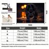 2D Flat Surface 1-piece Display Shows the Background of the Black Panther Walking In Water Suitable for Living Room