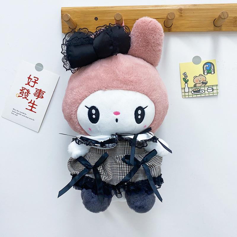 Cute Plush Cartoon Backpack For Girls Soft Material Zipper Closure Spacious Interior Black Pink