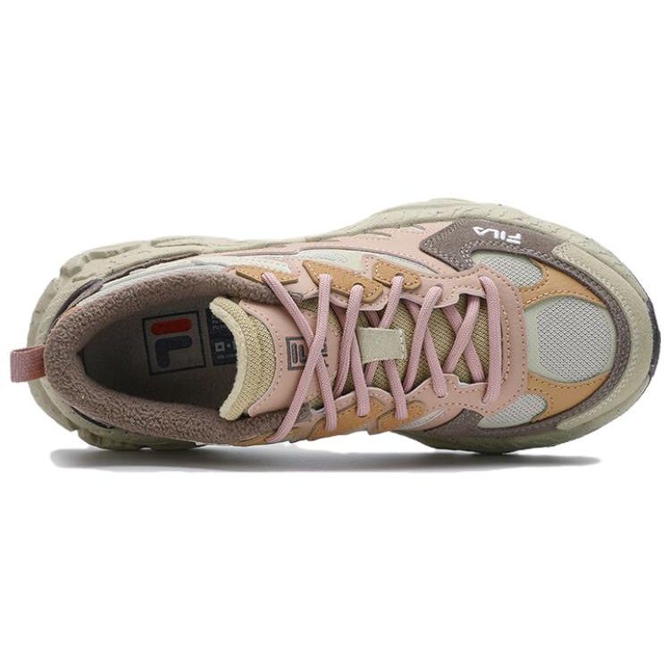 Fila Ferna Series Fern Grass Shoes Versatile Trendy Fleece Low-Top Casual Shoes Women Sneaker Yellow Brown Pink F12W341123FCM