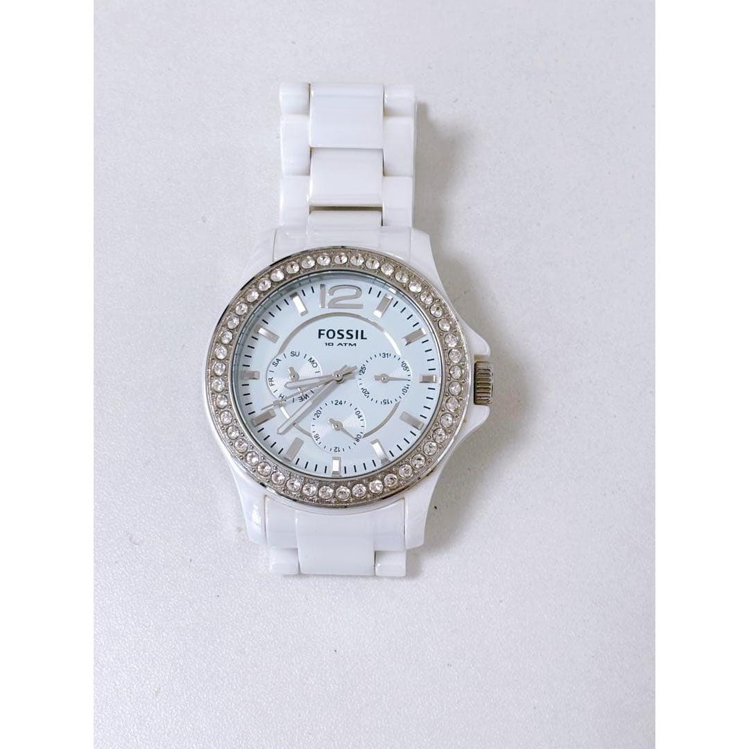 Used [Good Condition] FOSSIL White Ceramic Watch