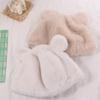 Warm Faux Fur Hat Winter Women's Beanie Hats Cute Bear Ear Hat  Girls