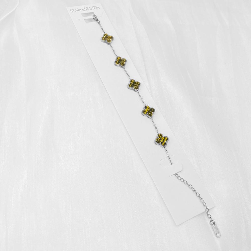 13mm Non-Fading Stainless Steel Four-Leaf Clover Bracelet for Women - Fresh Style