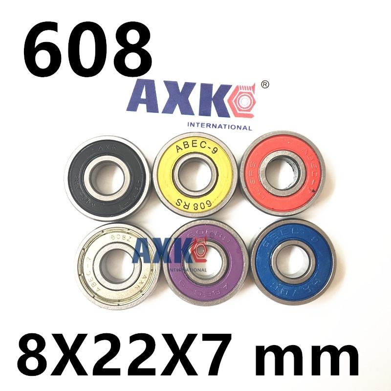 8X22X7mm Chrome Steel Miniature Ball Bearings 608-2RS ABEC-7 ABEC-9  608 for Inline skates bearing Skateboard Scooters 608ZZ 5PCS