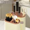 U-Shaped Kitchen Rack PP Cutting Board & Utensil Holder with Drainage Tray Compact Countertop Storage Organizer for Cutters Chopsticks Spices
