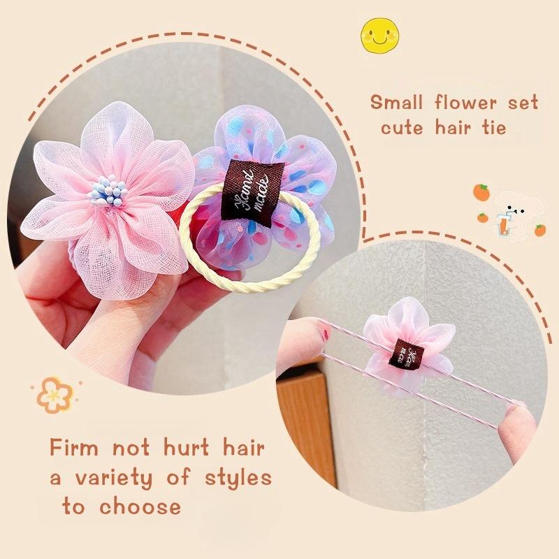 10 ks/sada Dívčí roztomilé gumičky do vlasů Dětské gumičky do vlasů s květinami Elastické gumičky Držáky na culíky Copánky Gumičky do vlasů Vlasové doplňky