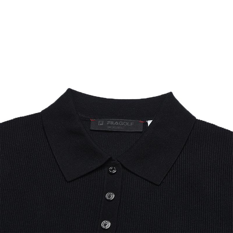 Fila Golf Series Fashion Simple Classic Casual Sports Versatile Comfortable Knitted Sweater Women Tops Deep-Black A11W615418FBK