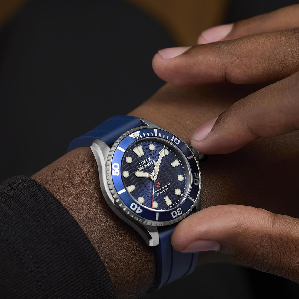 TIMEX Deepwater Meredian 200 Quartz 20 ATM Water Sapphire Blue TW2Y40300 Men's Watch, Resistant, Crystal, Dial, [Authentic]