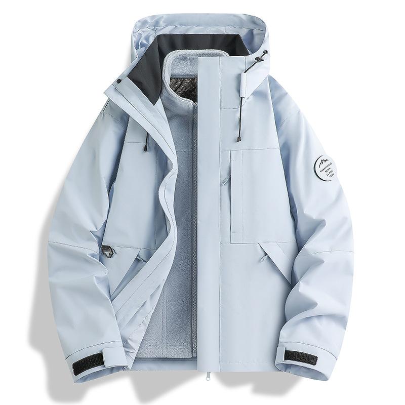 Black Gold Graphene Three-in-one Jacket Outdoor Velvet Warm Liner Windproof and Waterproof Men's and Women's Coats of the Same Style