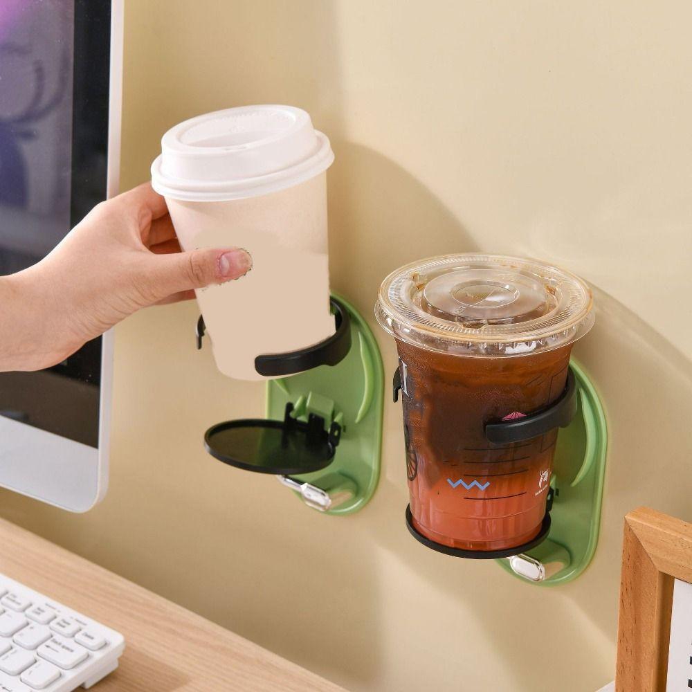 Wall Mounted Folding Cup Holder No Punching Drink Holder Desktop Bottle Rack  Bedroom