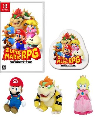 Super Mario RPG Switch and Bowser Plush Toy Set Original - + Mario, Peach, (Includes Pins)