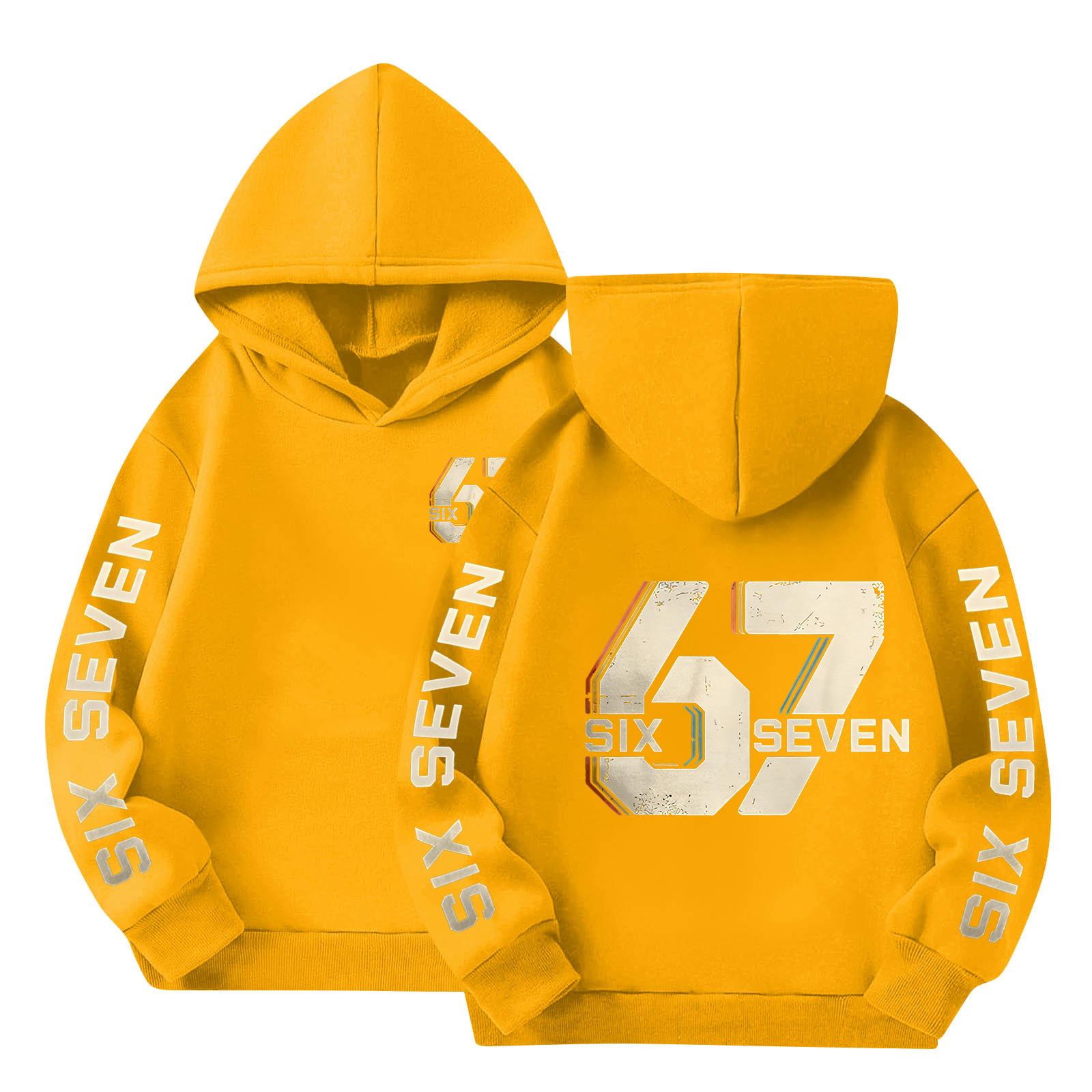 

Boys Printed Hooded Long-Sleeve Sweatshirt Casual Sports Comfort Sweatshirt 160 жовтий