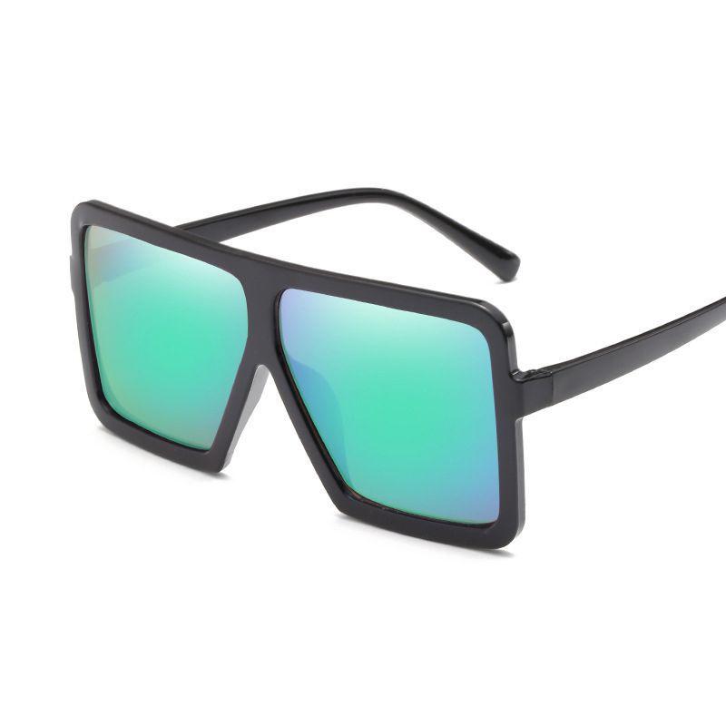 Women's Flat Top Large Steampunk Square Frame Oversize Sunglasses With Uv Protection