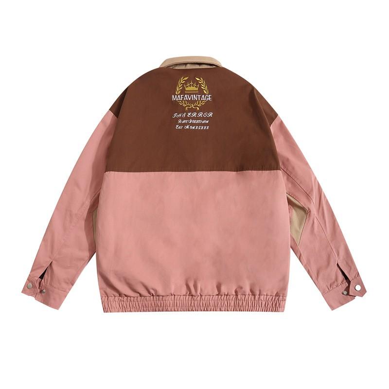 Vintage Americana Baseball Jacket Men Women - Embroidered Streetwear Oversized Workwear Coat Fall