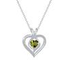 Luxury Heart Pendant Rhinestone Necklace: Colorfast Clavicle Chain, Elegant Birthstone Gift for Women