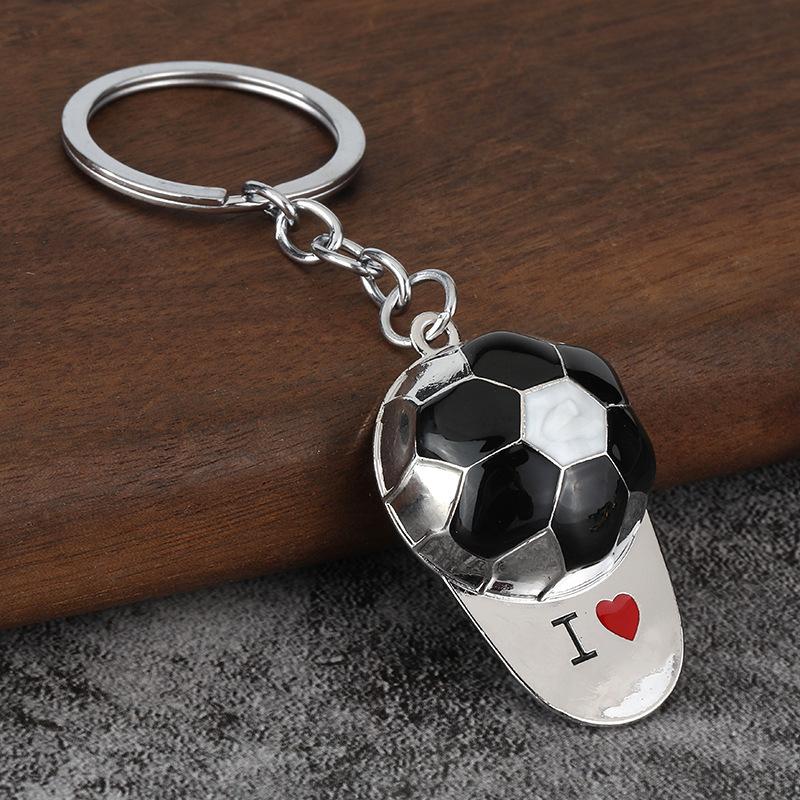 1Pc Alloy Football Hat Keychain For Sports Meet Carnival Birthday Party School Party Small Gift Souvenir Prize Gift Bag Filler