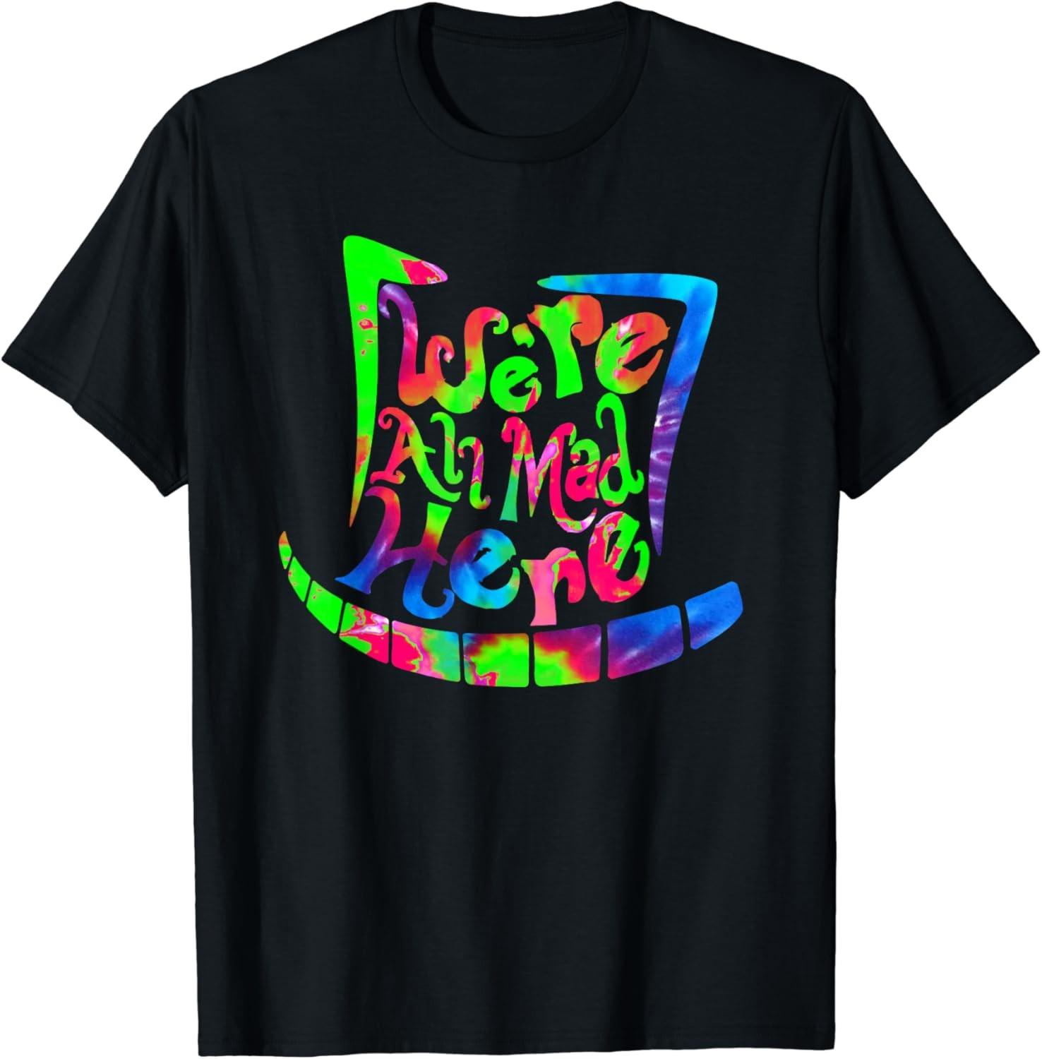 We re All Mad Here - Mad Hatter & Cheshire Cat Grin T-Shirt S