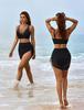 2025 European & American Sexy Mesh Patchwork Drawstring Split Swimsuit