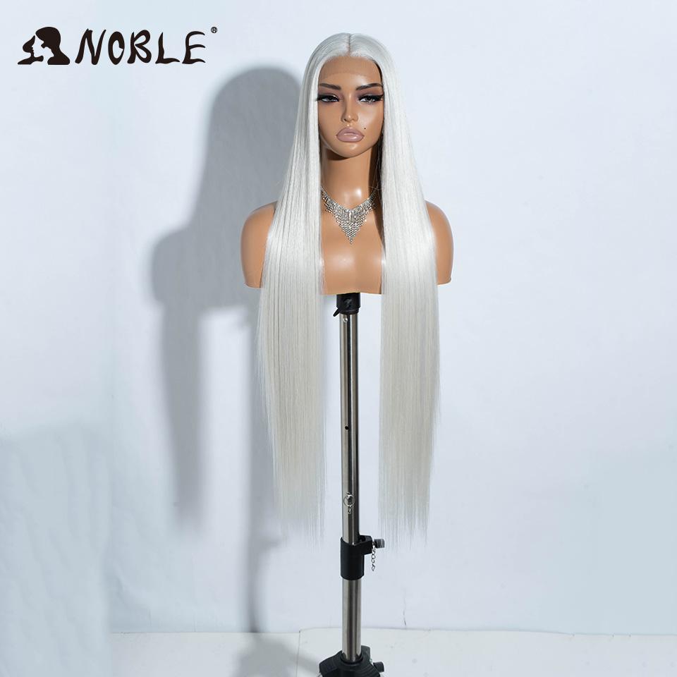 Noble Synthetic Lace Front Wigs For Women 38 Inch Straight Wig Lace Wig Ombre Blonde Lace Wigs Cosplay Straight Lace Front Wig